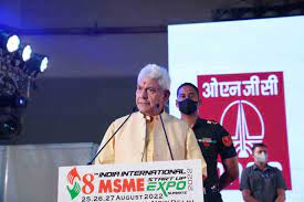 जम्मू-कश्मीर एलजी, मनोज सिन्हा ने 8वें भारत अंतर्राष्ट्रीय एमएसएमई स्टार्ट-अप एक्सपो का उद्घाटन किया